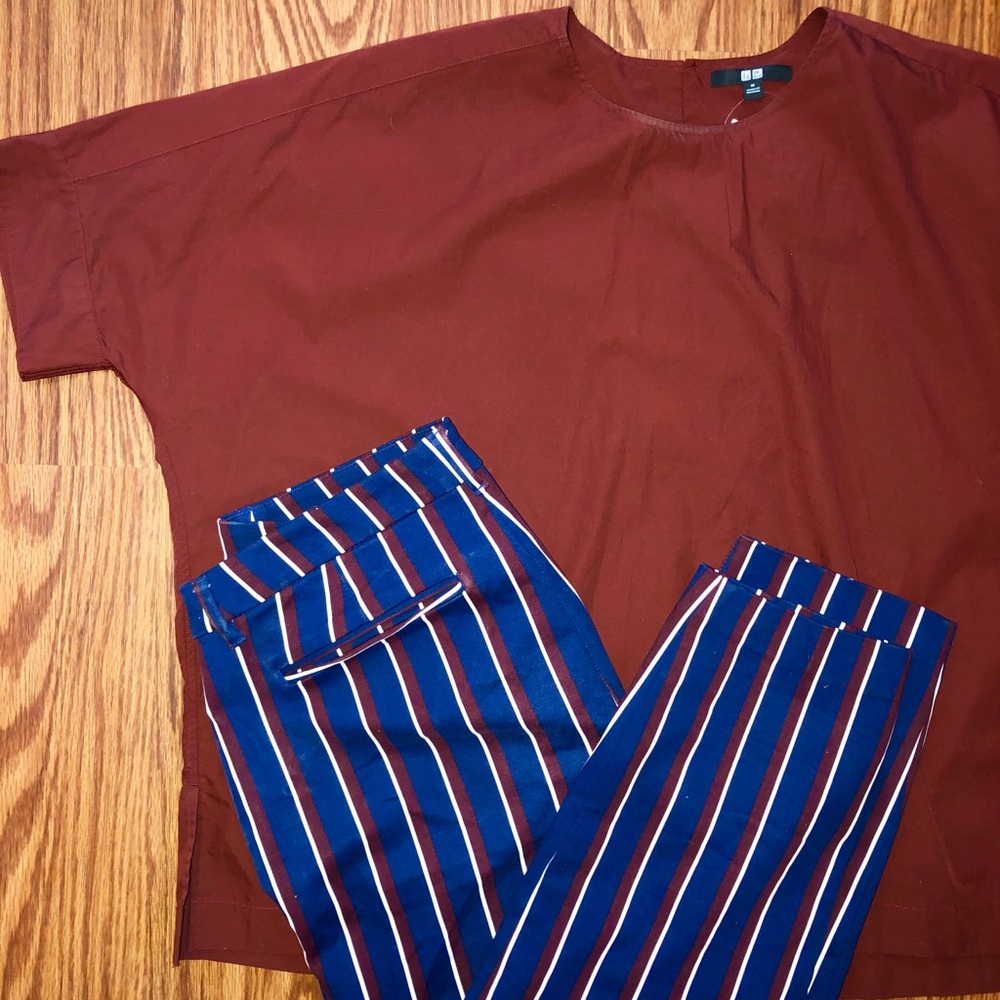 3 for $30📣 NWT Wine Linen Oversized Top